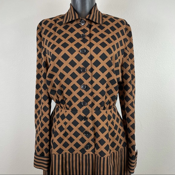 VTG Adele Simpson Multi Print Shirt Dress Size 10 - Picture 7 of 15